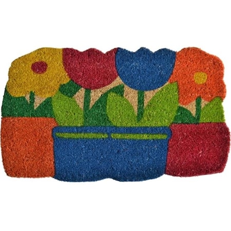 Imports Decor Inc Imports Decor 521PVC Flowers Pots Doormat 521PVC